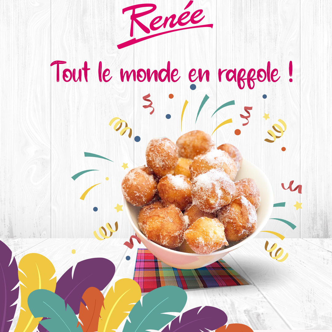 Beignet de carnaval en guadeloupe fabriqué boulangerie pâtisserie Renée